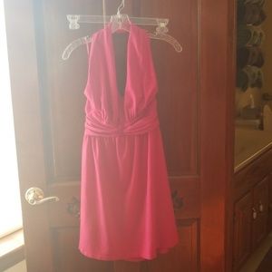 Express Hot Pink halter dress